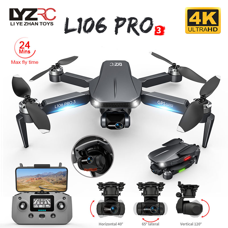 Rc Helicopter Electric - ドローンL106pro 3,4K 5g,wifi,fpv,折りたたみ式GPS,rcクワッドコプター,プロのブラシレス,ヘリコプター,おもちゃ